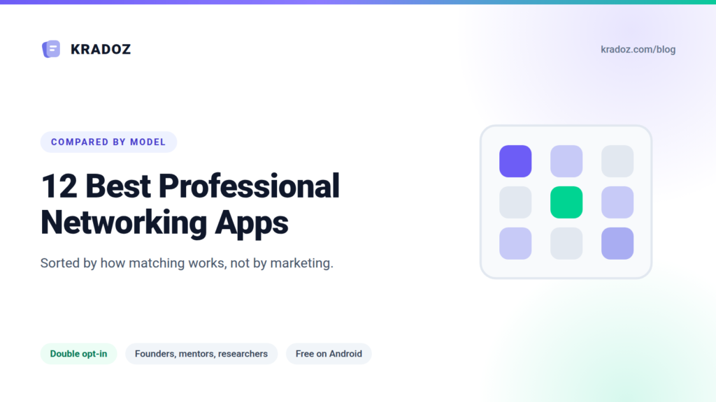 Best professional networking apps, shown as a grid of app tiles