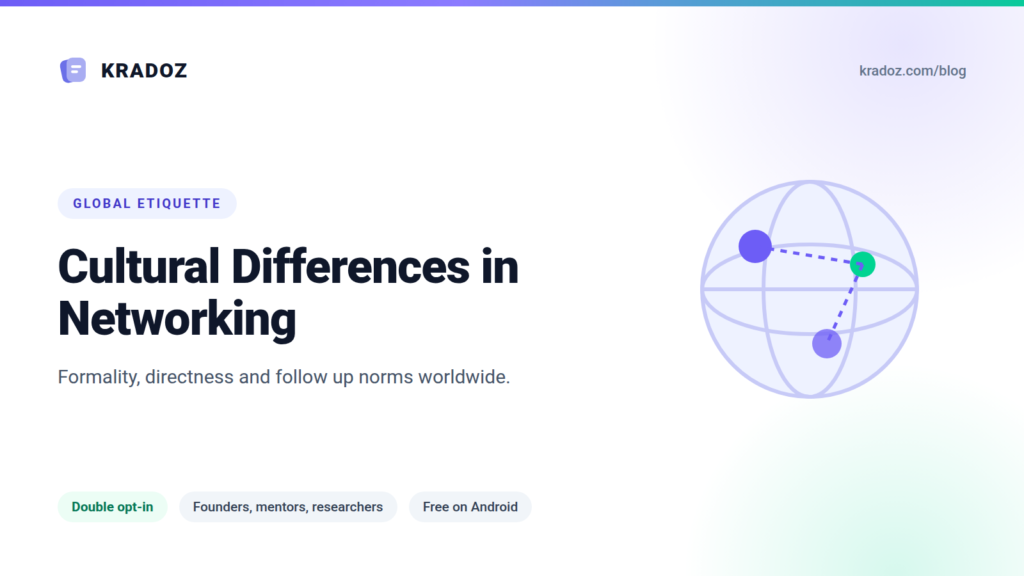 Cultural differences in networking, shown as a globe with connection points