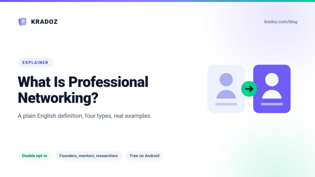 What is professional networking, shown as two profile cards connecting