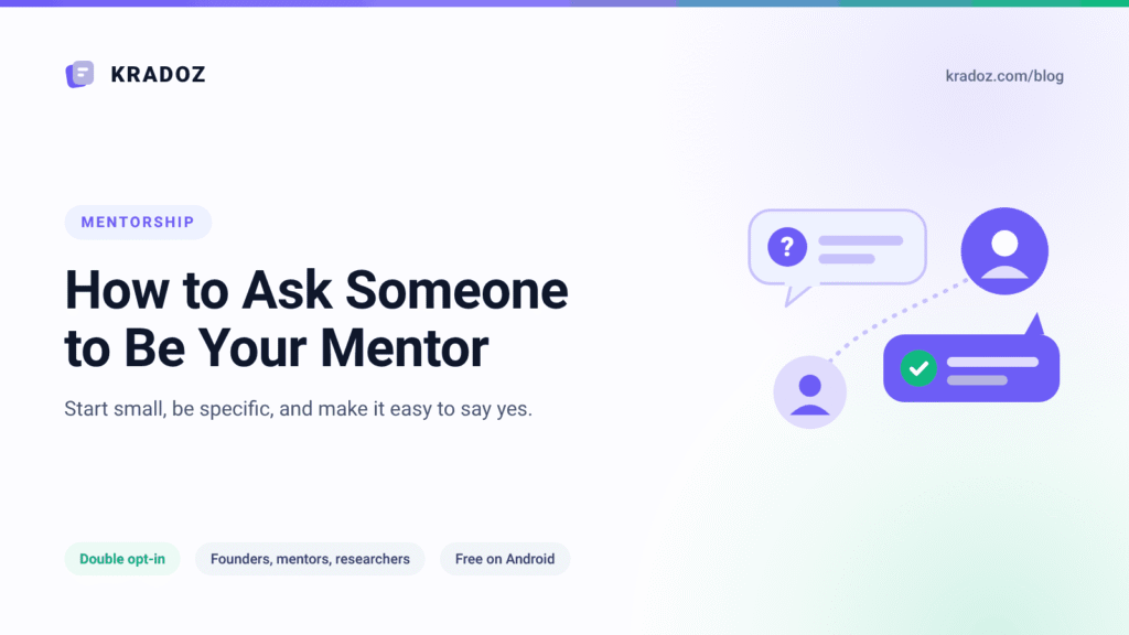 How to ask someone to be your mentor, shown as a short question and a yes reply