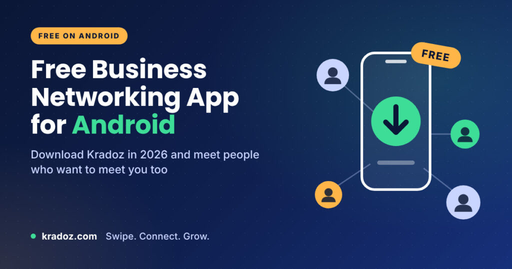 Free business networking app for Android: download Kradoz in 2026